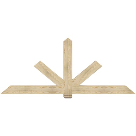 Ekena Millwork Kennewick Rough Sawn Timber Gable Bracket, Douglas Fir, 96"W x 40"H x 4"D x 6"F, 10/12 Pitch GBW096X40X0406KEN00RDF